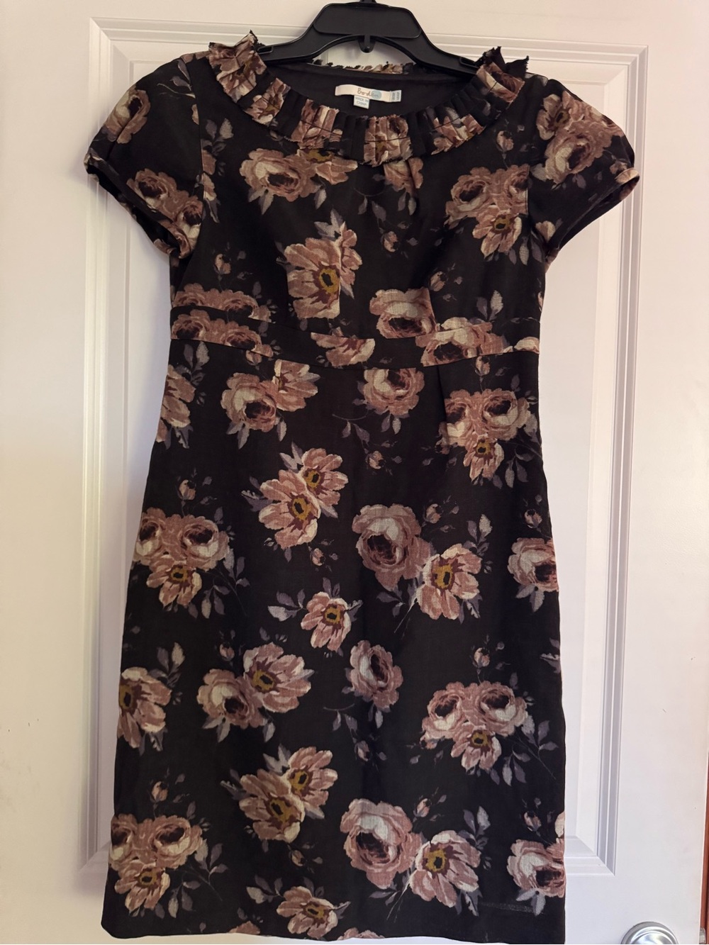 Boden Wool Rose Print Shift Dress